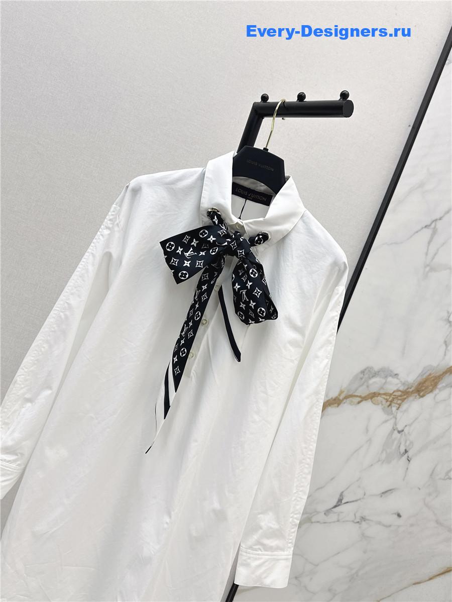 l0vis Vvtt0n monogram scarf shirt dress