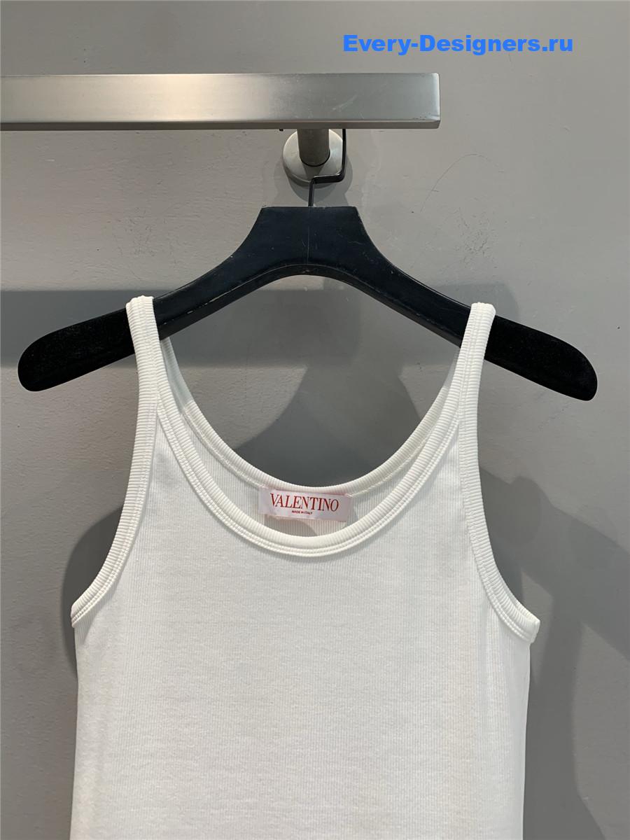 Va1e*ntin0 vgold ribbed tank top