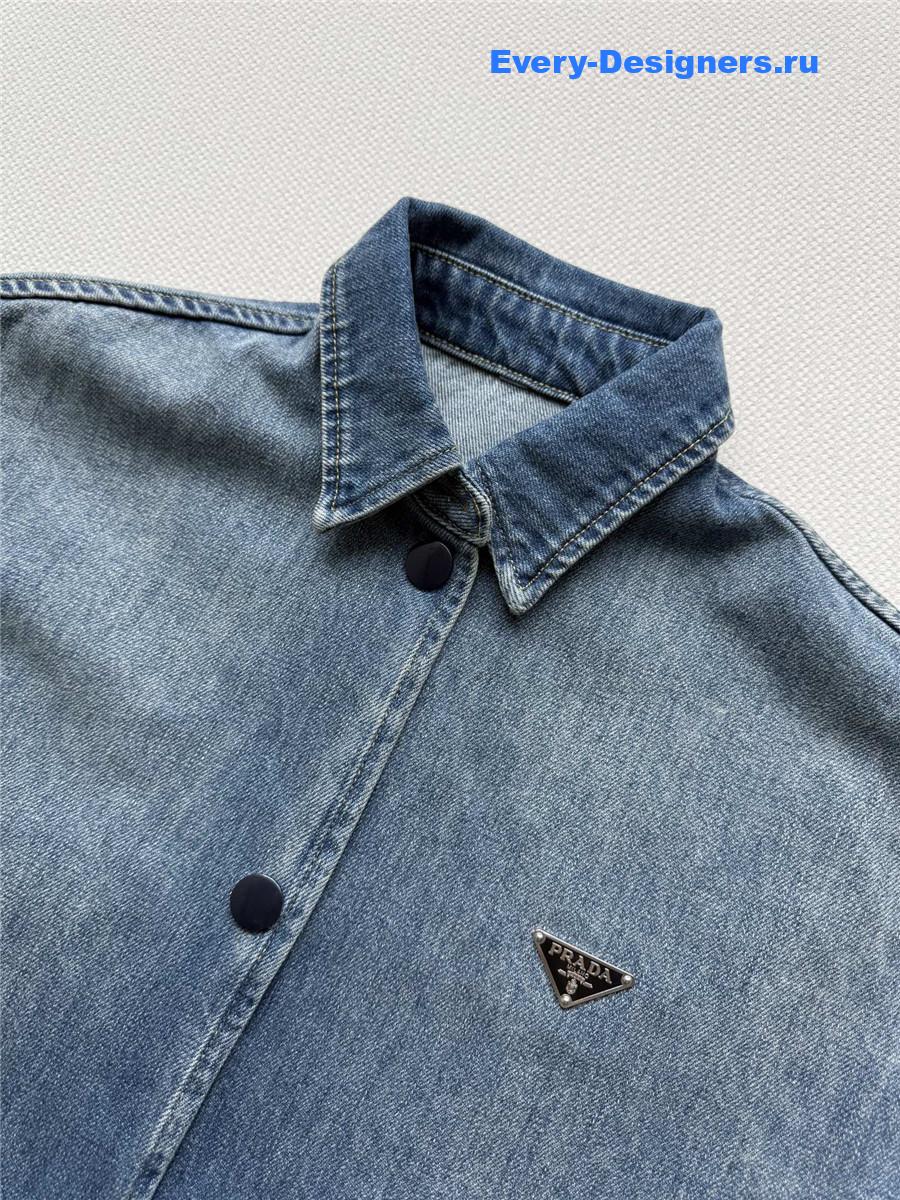 Pra*a oversize blue denim shirt