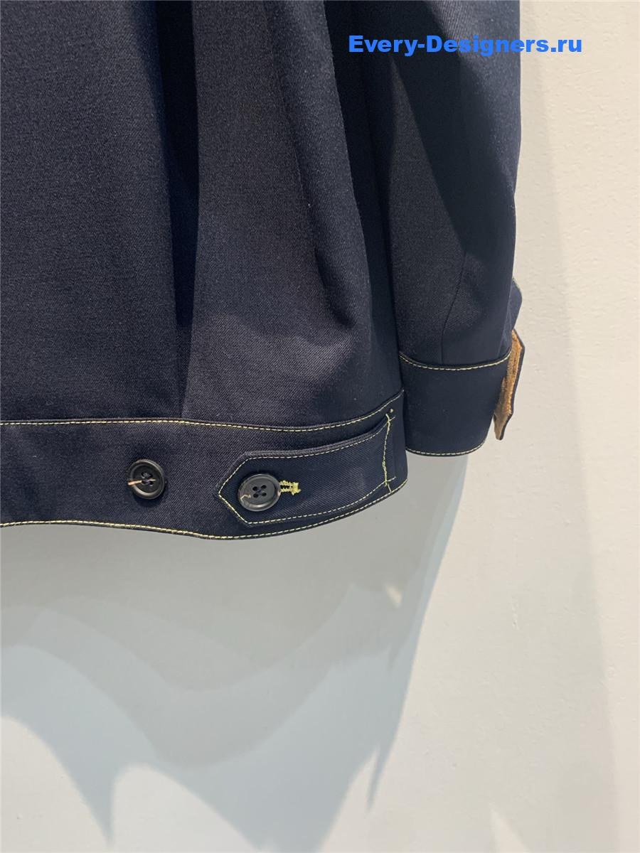 Miu Miu Sapphire Denim & Leather Blouson