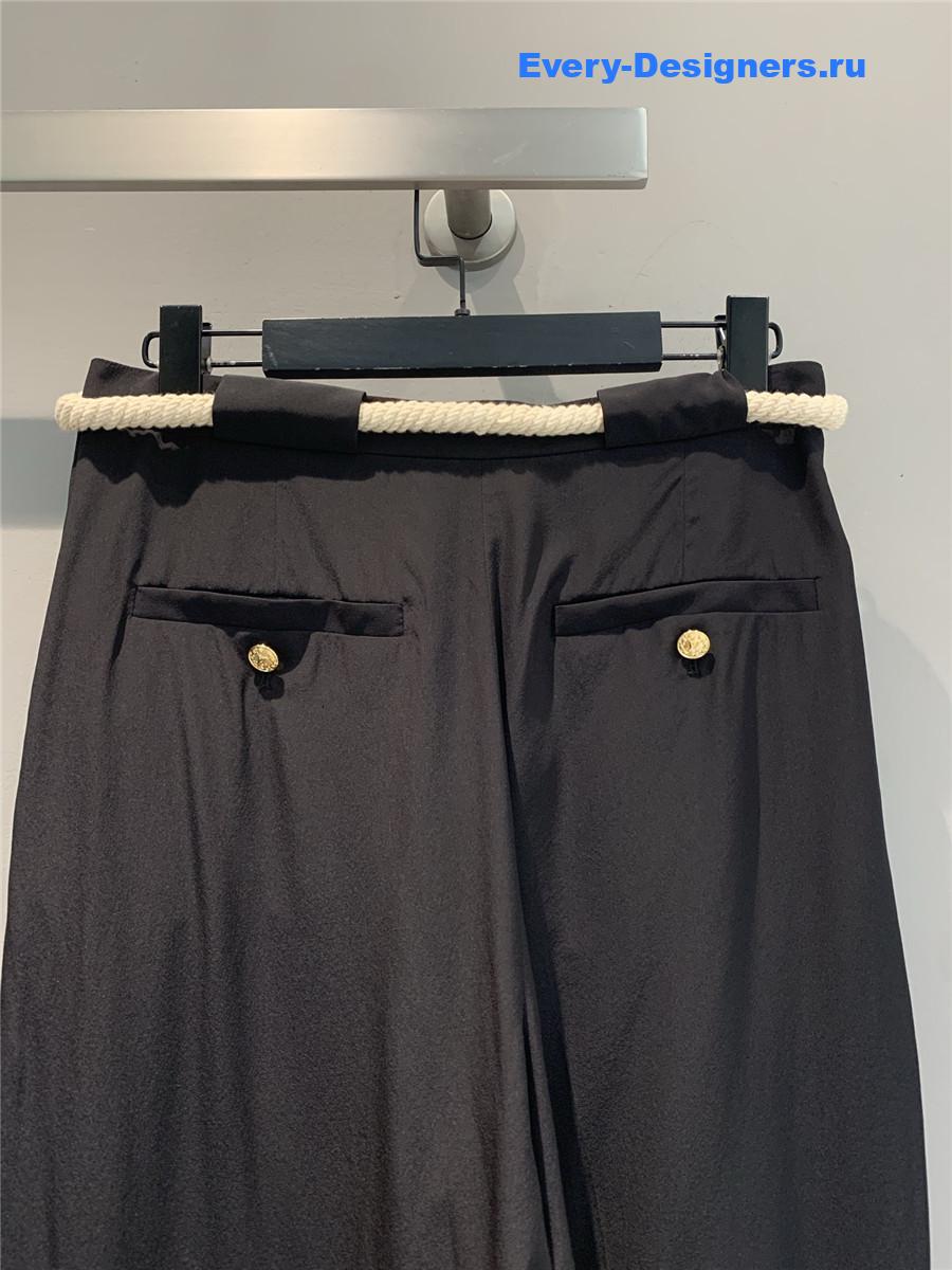 l0vis Vvtt0n black silk drawstring pants