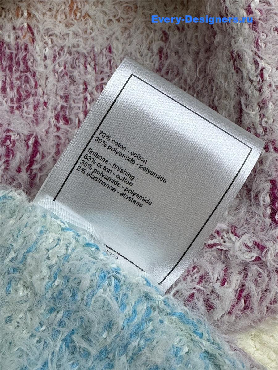 Ch**el coco gradient plaid cardigan