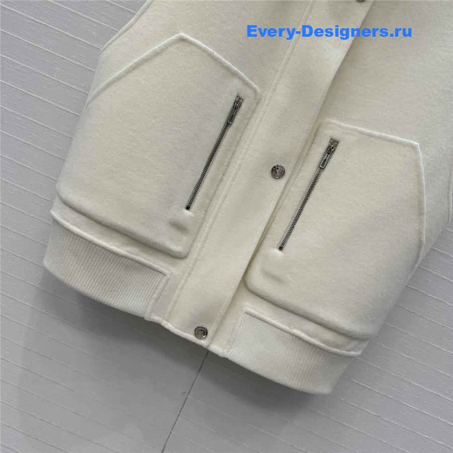 H**me5 sleeveless bomber jacket in off-white