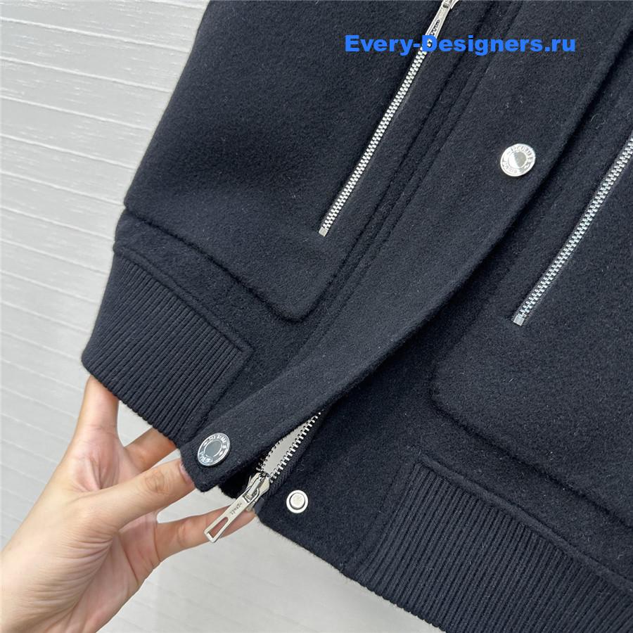 H**me5 black sleeveless bomber jacket
