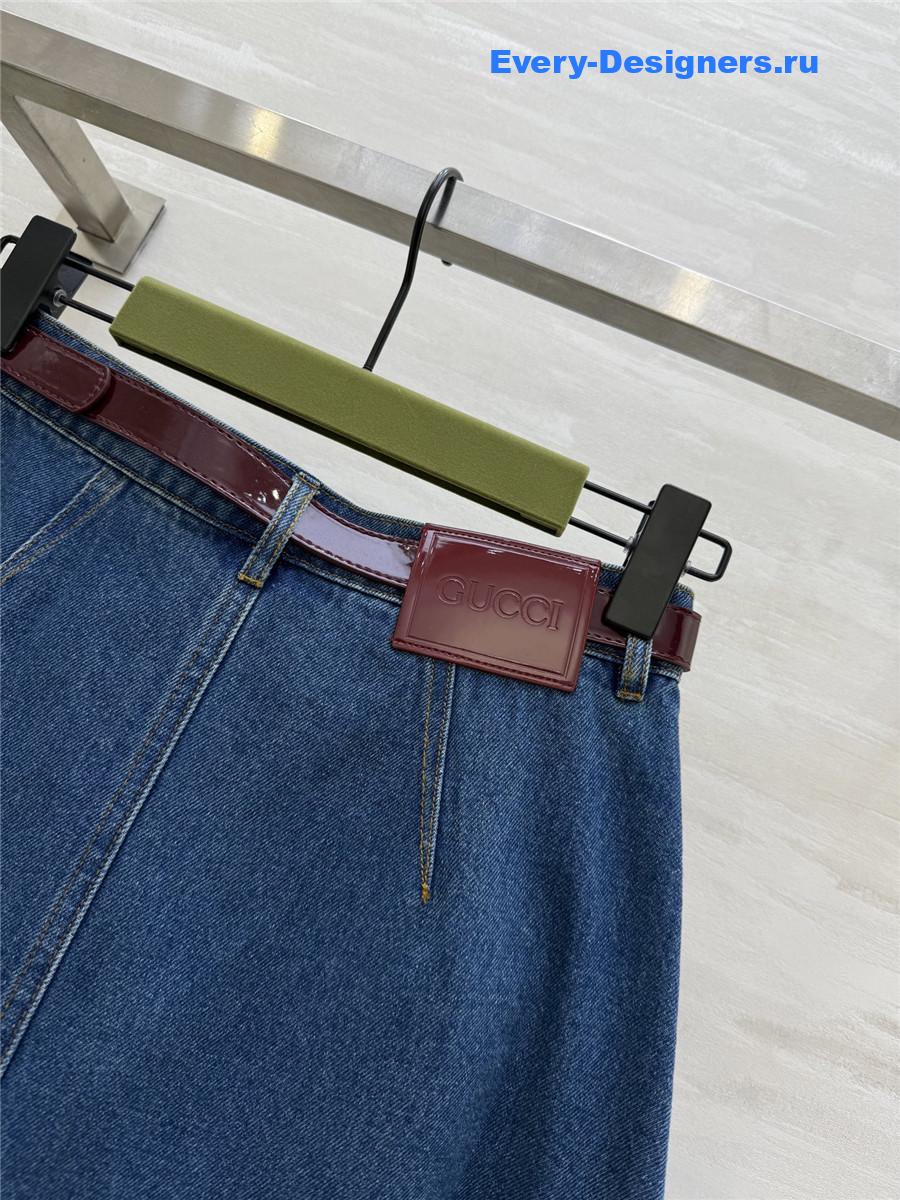 Gvc*1 blue denim flare skirt