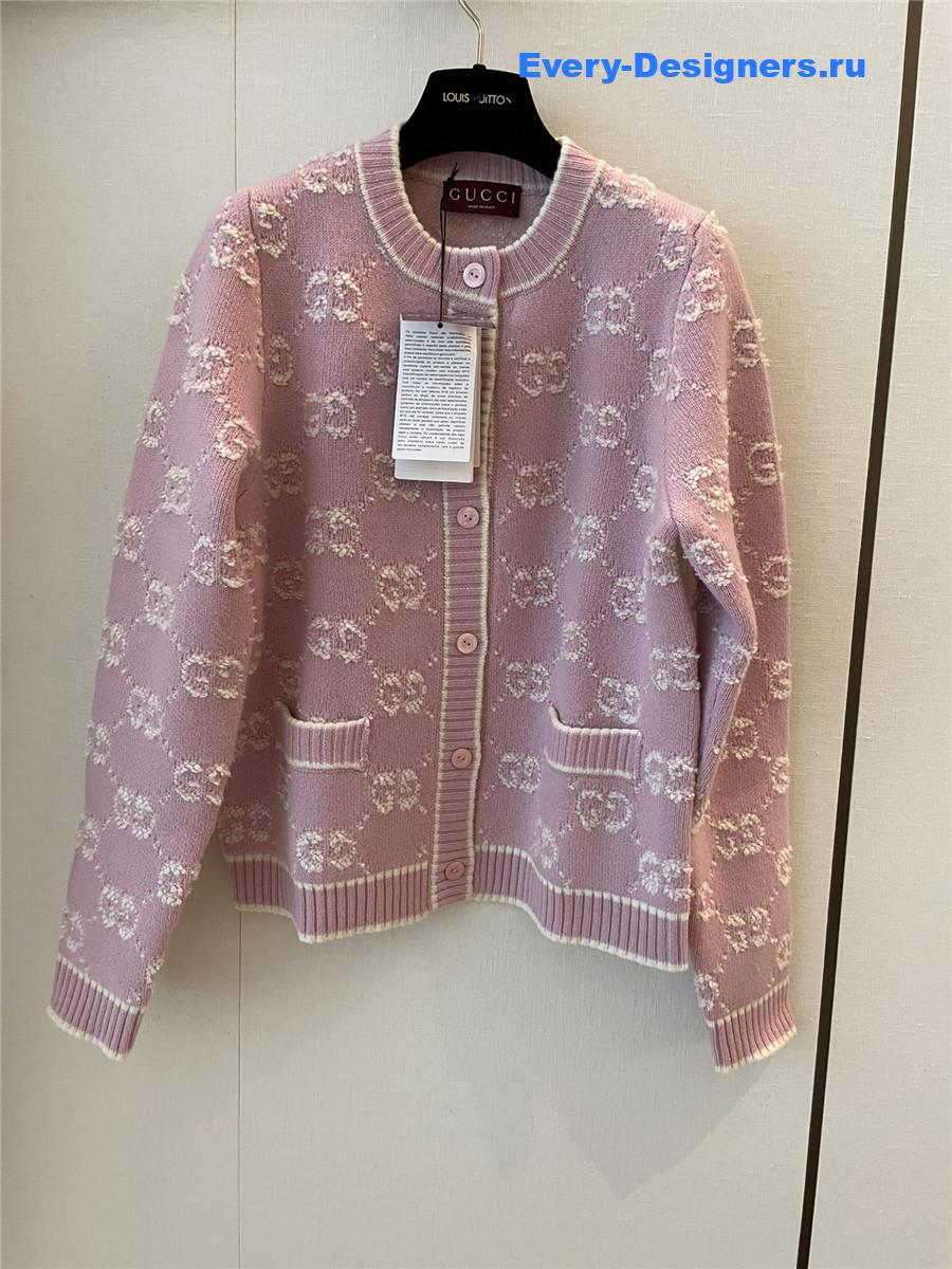 Gvc*1 gg jacquard cardigan in pink