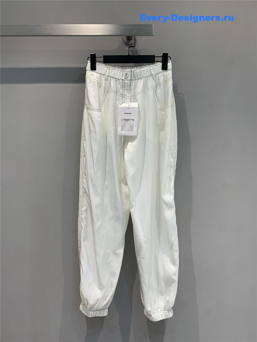 Ch**el cream white cuff pants