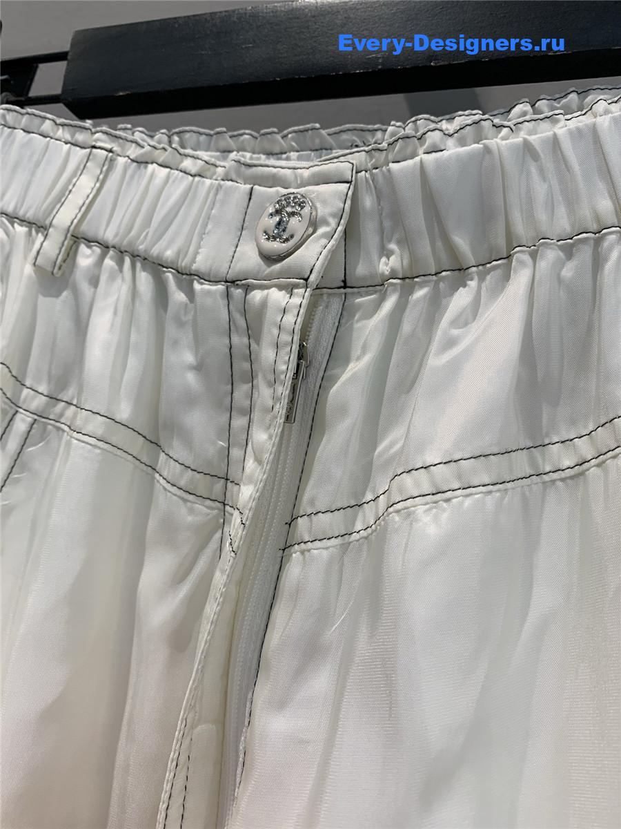 Ch**el cream white cuff pants