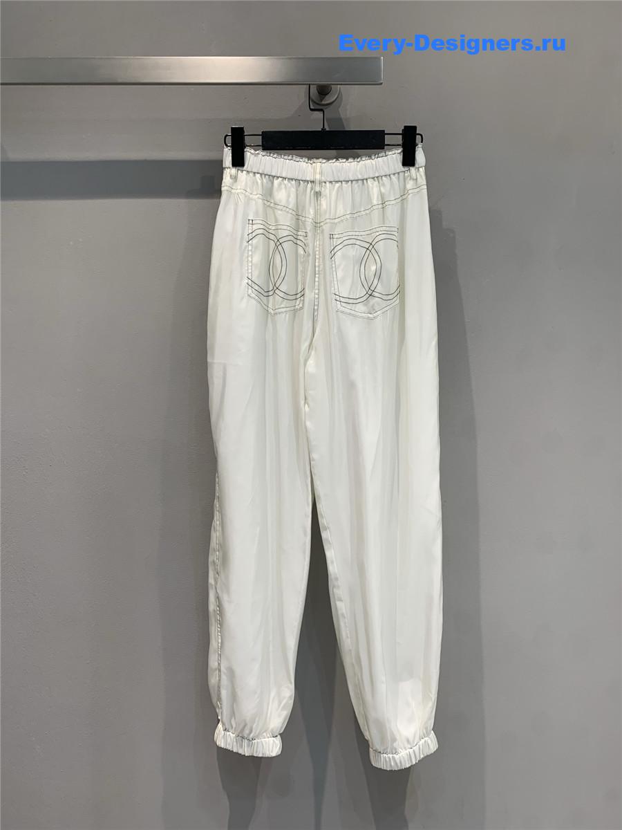 Ch**el cream white cuff pants