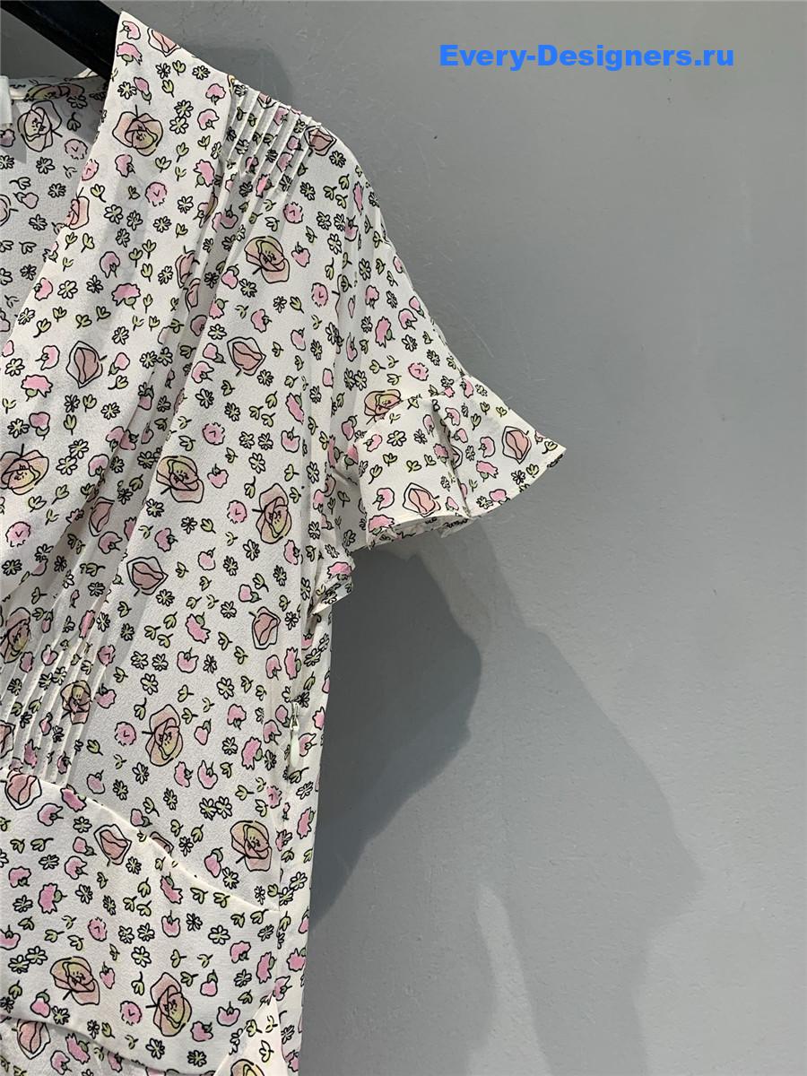 Miu Miu Crêpe de Chine Long Dress