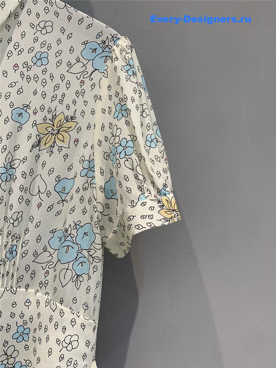 Miu Miu White Long Crêpe De Chine Dress