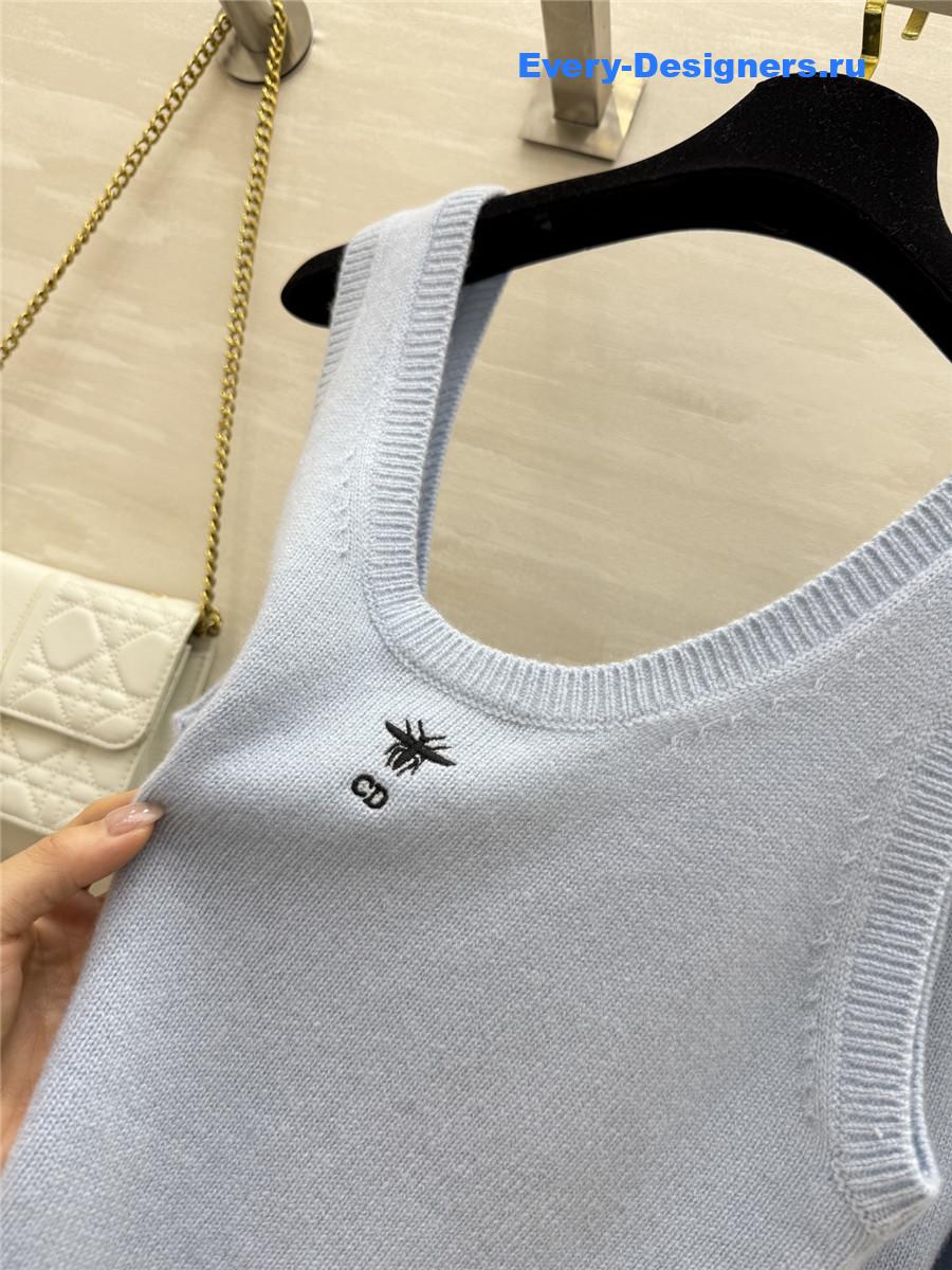 Ch**el light blue pearl button knit suit