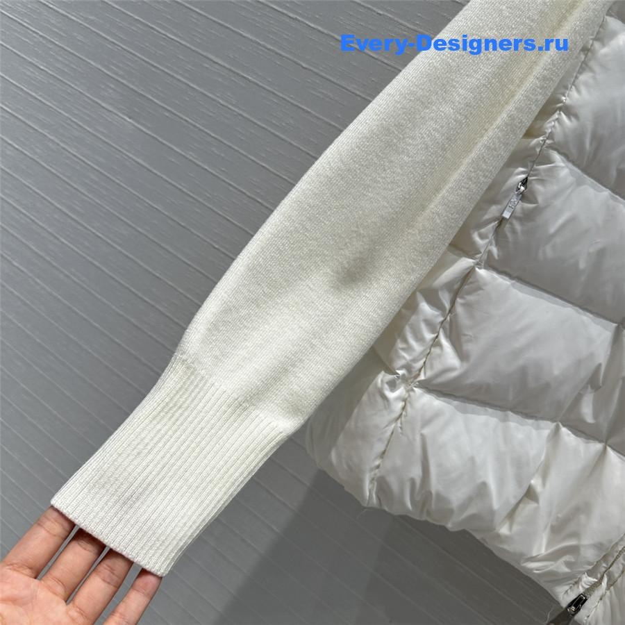Moncler White Padded Wool Cardigan
