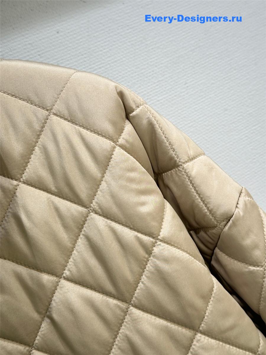 Miu Miu Sand Beige Quilted Technical Pongé Blouson