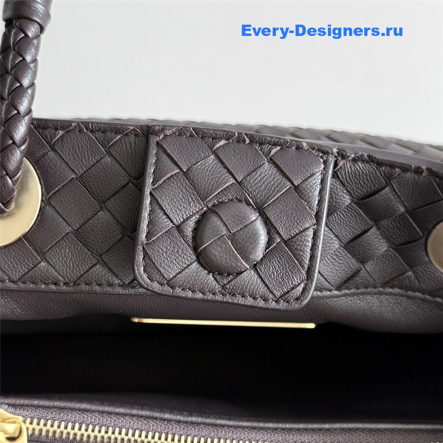 b0tt*ga Ven*ta brown leather basket shoulder bag