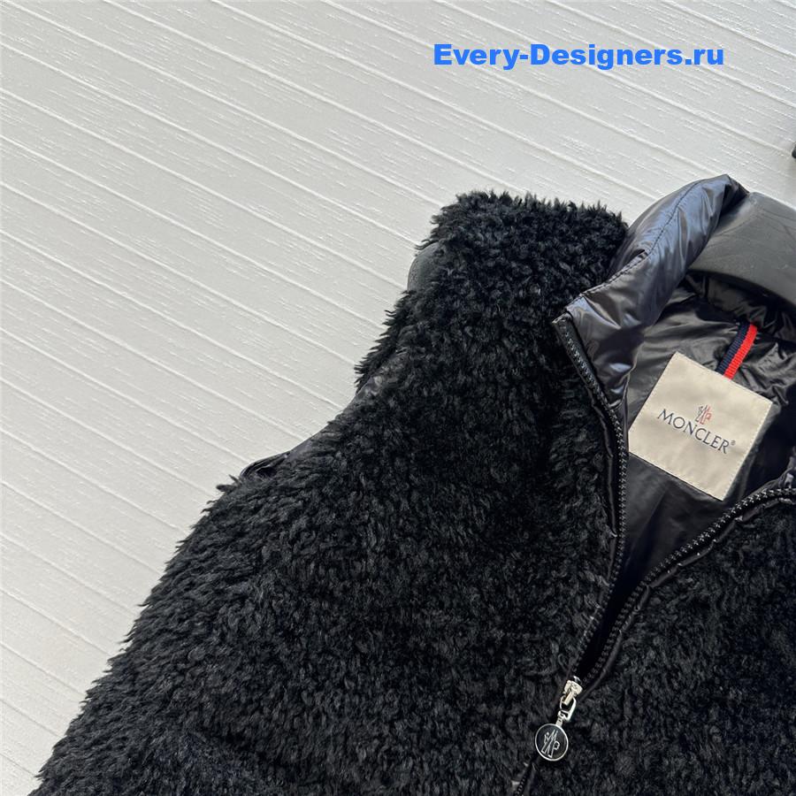 Moncler Black Planeze Teddy Down Vest