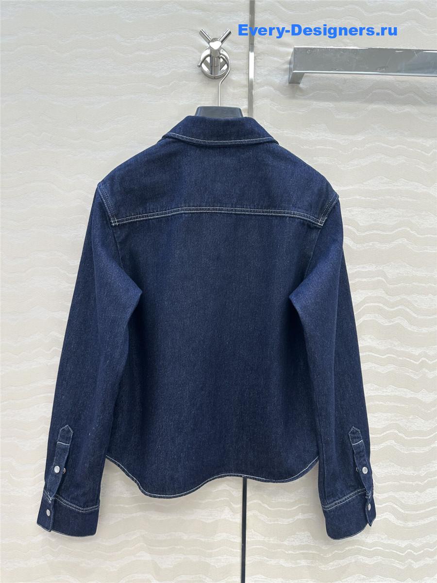 l0vis Vvtt0n monogram pocket denim shirt