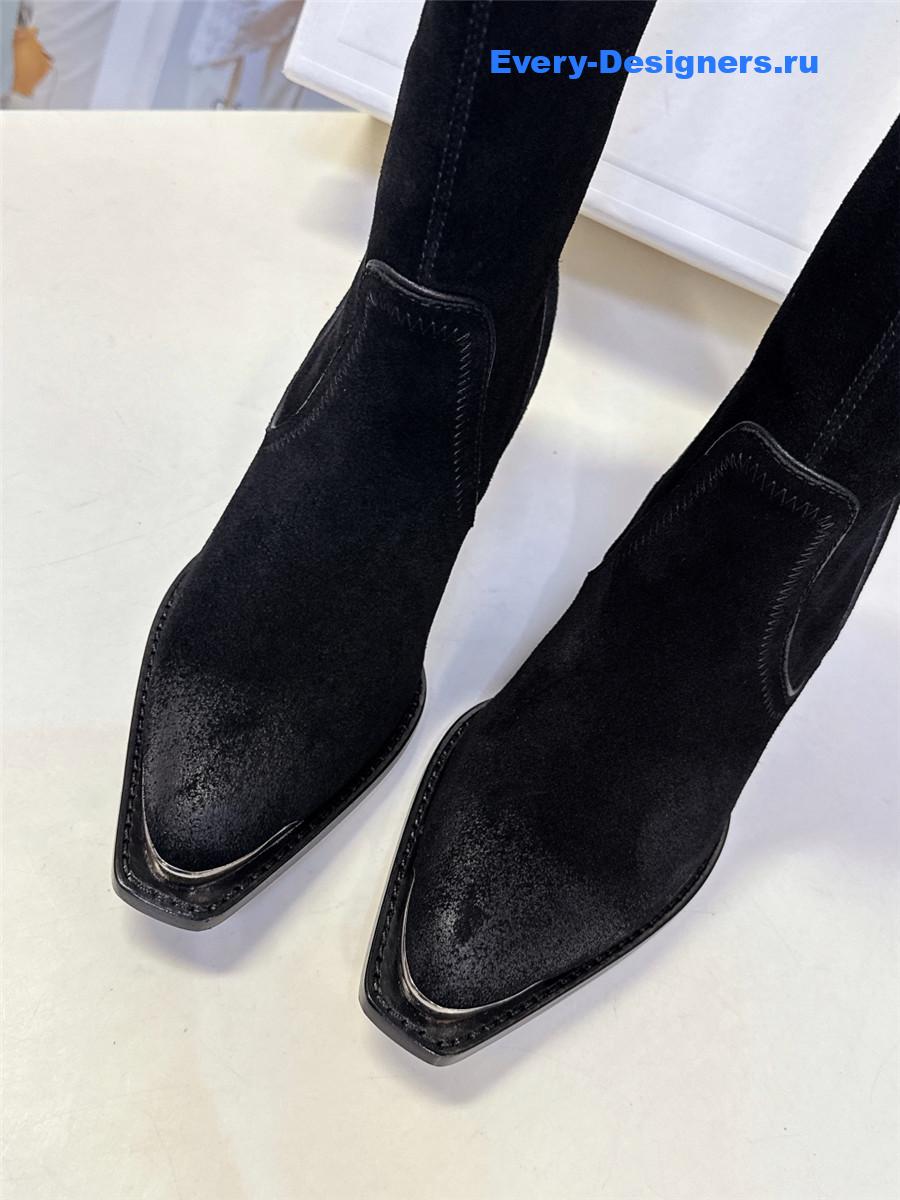 Ce1i*e black suede knee-high boots