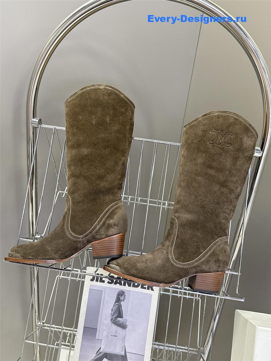 Ce1i*e brown suede knee-high boots