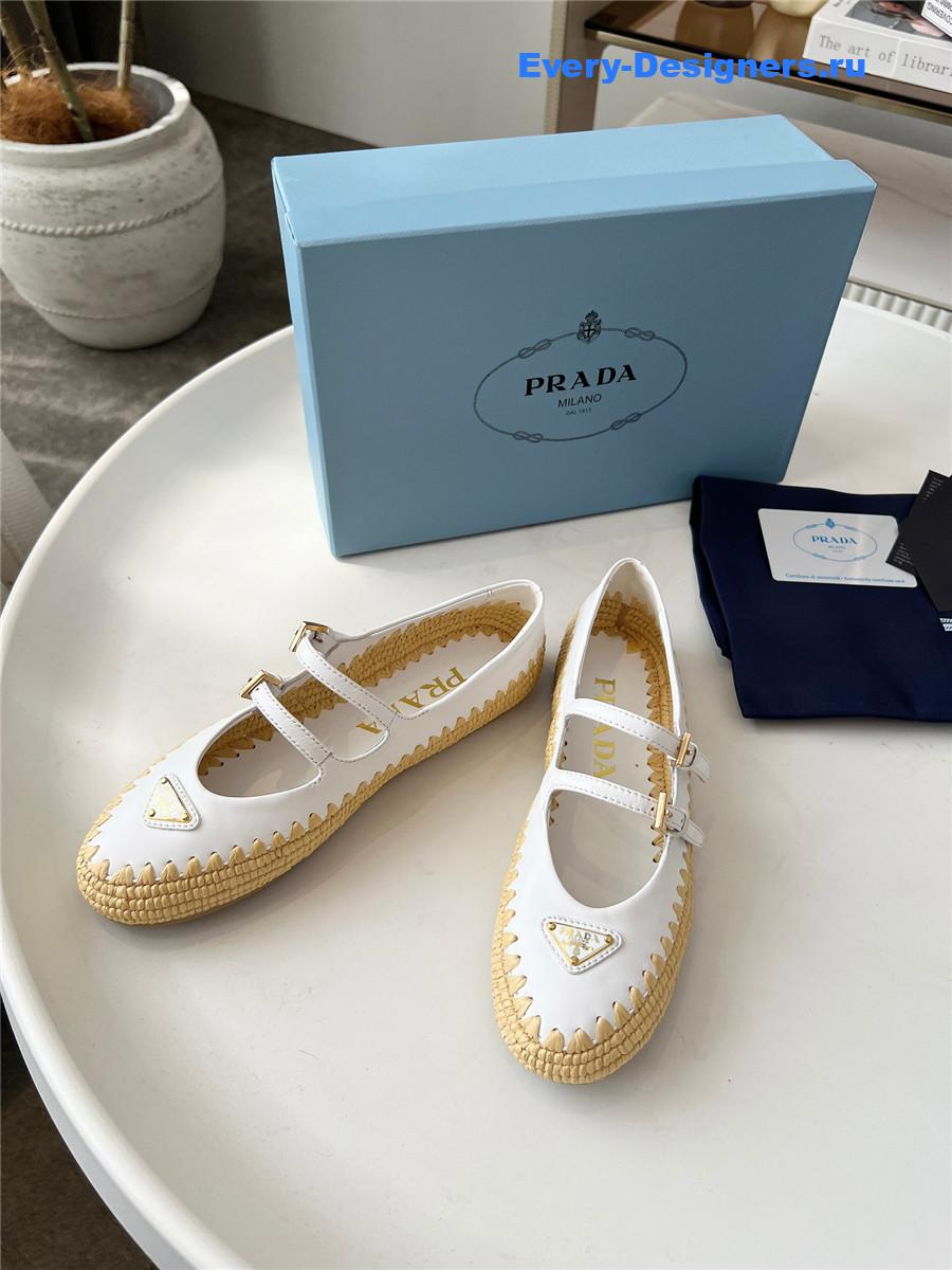 Pra*a white espadrille mary jane