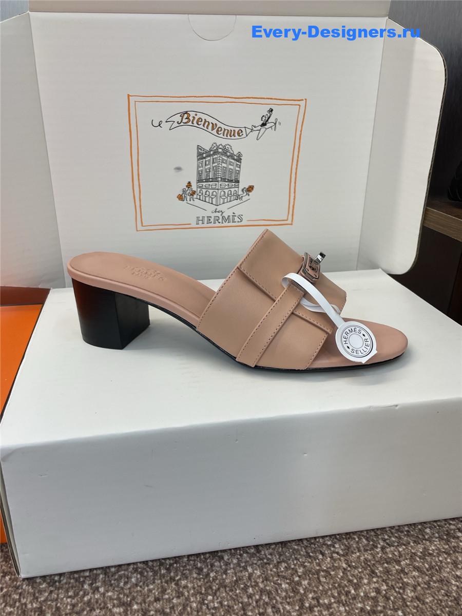 H**me5 gigi 50 brown leather slides