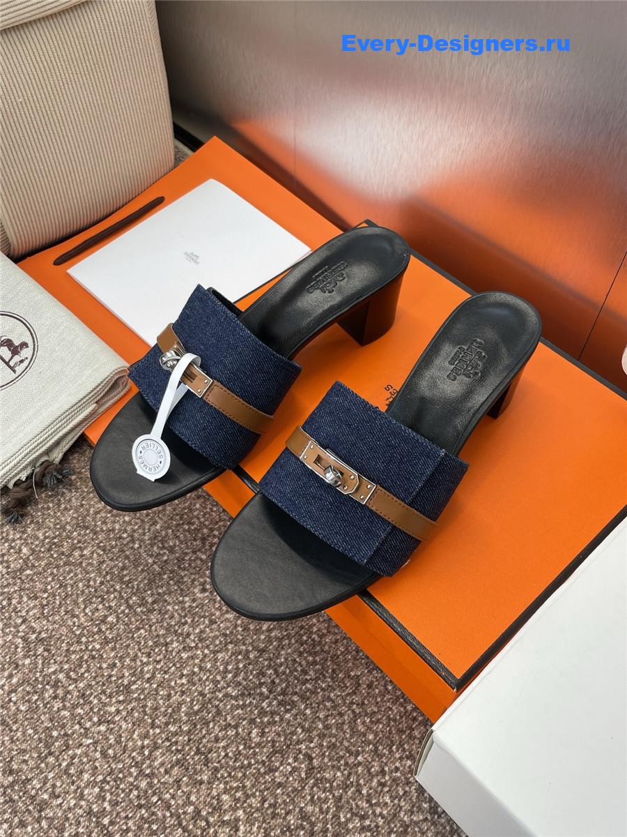 H**me5 gigi 50 blue leather slides