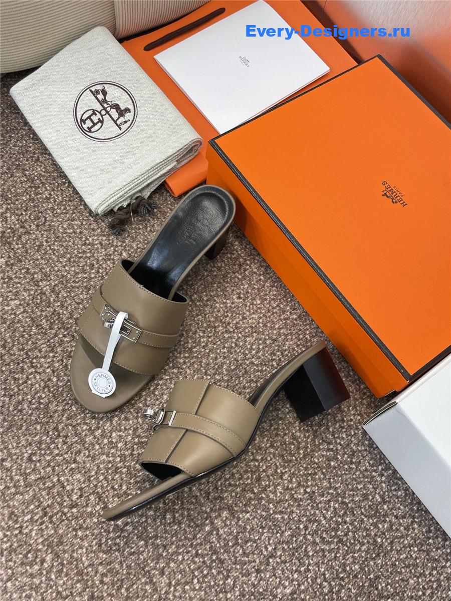 H**me5 gigi 50 green leather slides