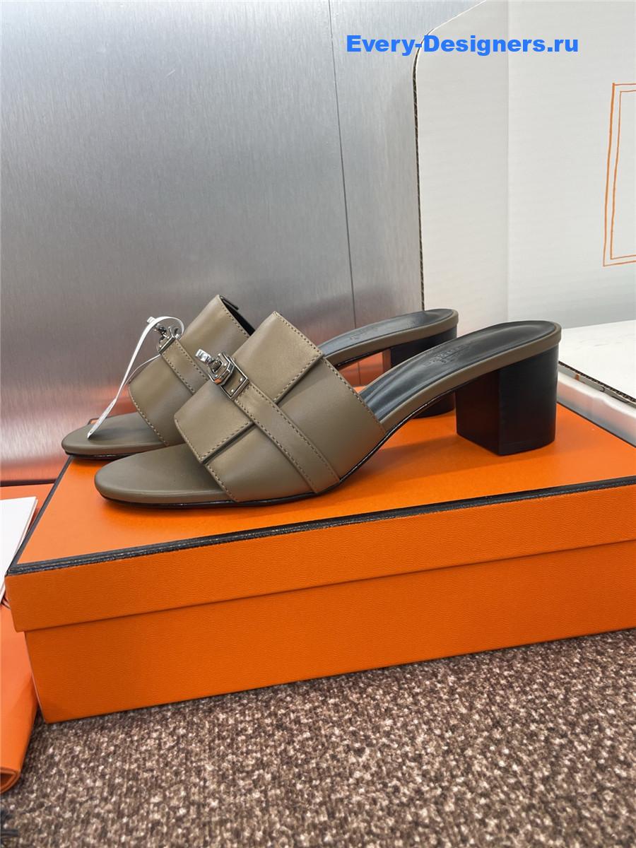 H**me5 gigi 50 green leather slides
