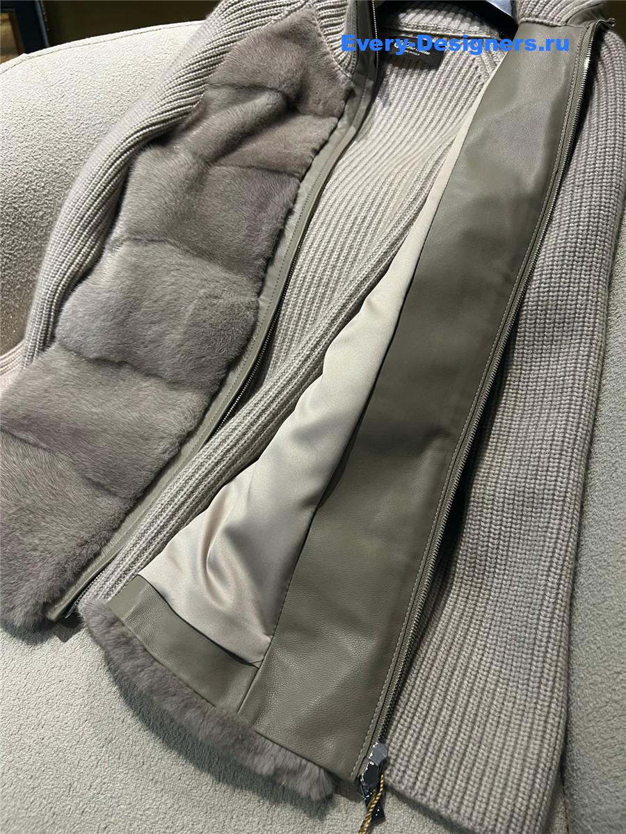 L0r0 P1ana grey mink cashmere coat