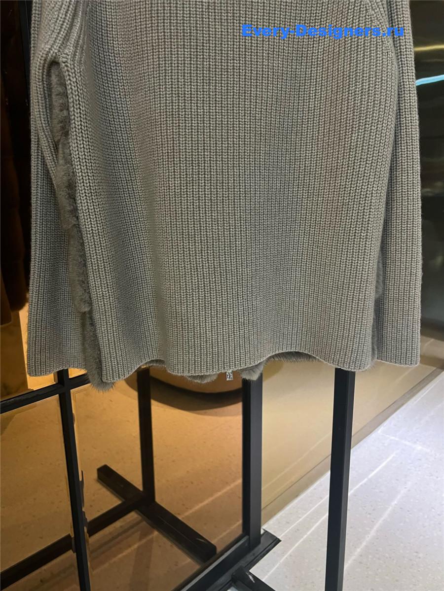 L0r0 P1ana grey mink cashmere coat