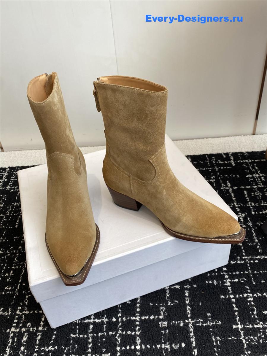 Ce1i*e womens beige suede zipped boots