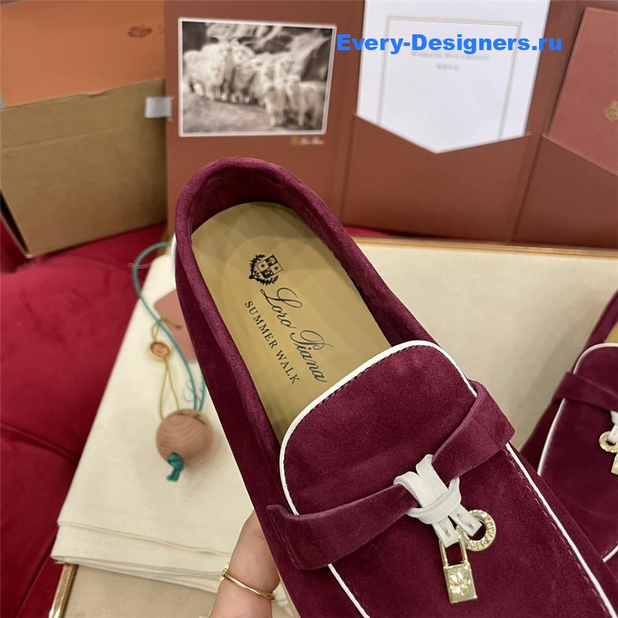 L0r0 P1ana purple suede walk loafers