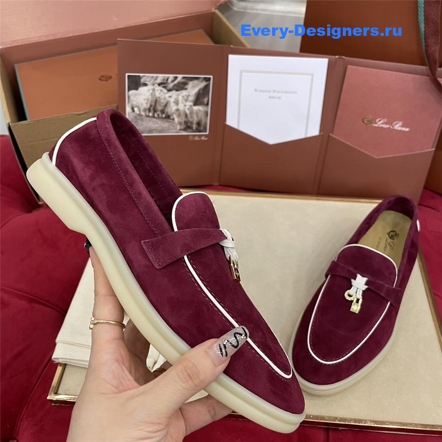 L0r0 P1ana purple suede walk loafers