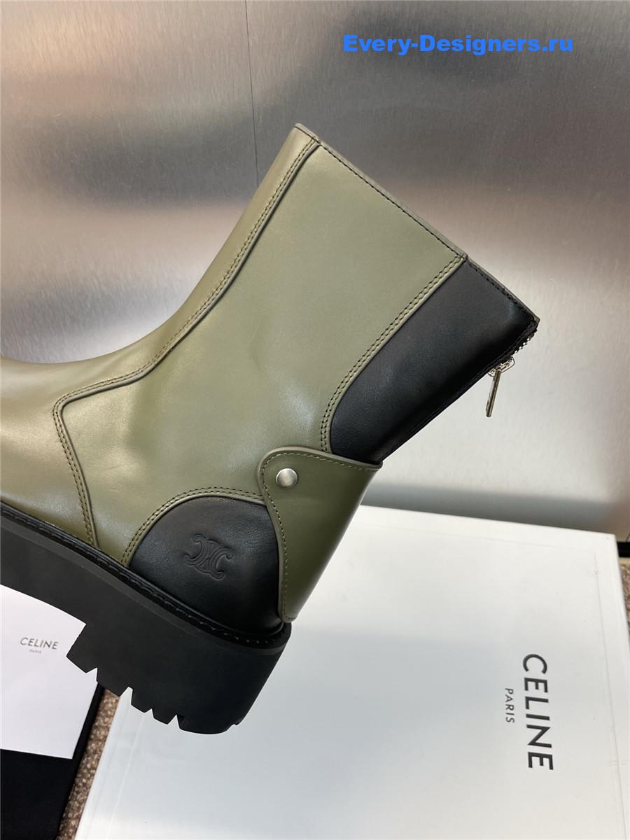 Ce1i*e bulky green calfskin boots