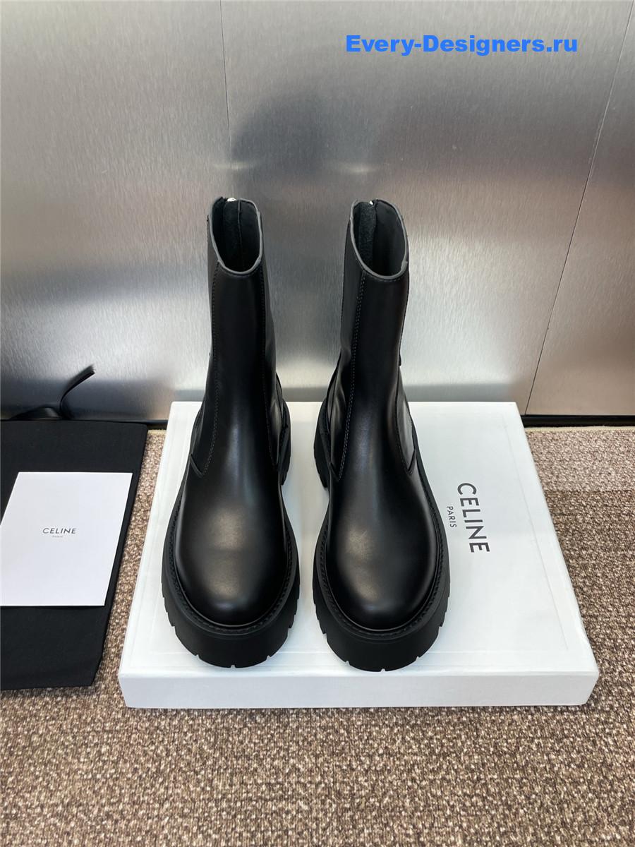 Ce1i*e bulky black calfskin boots