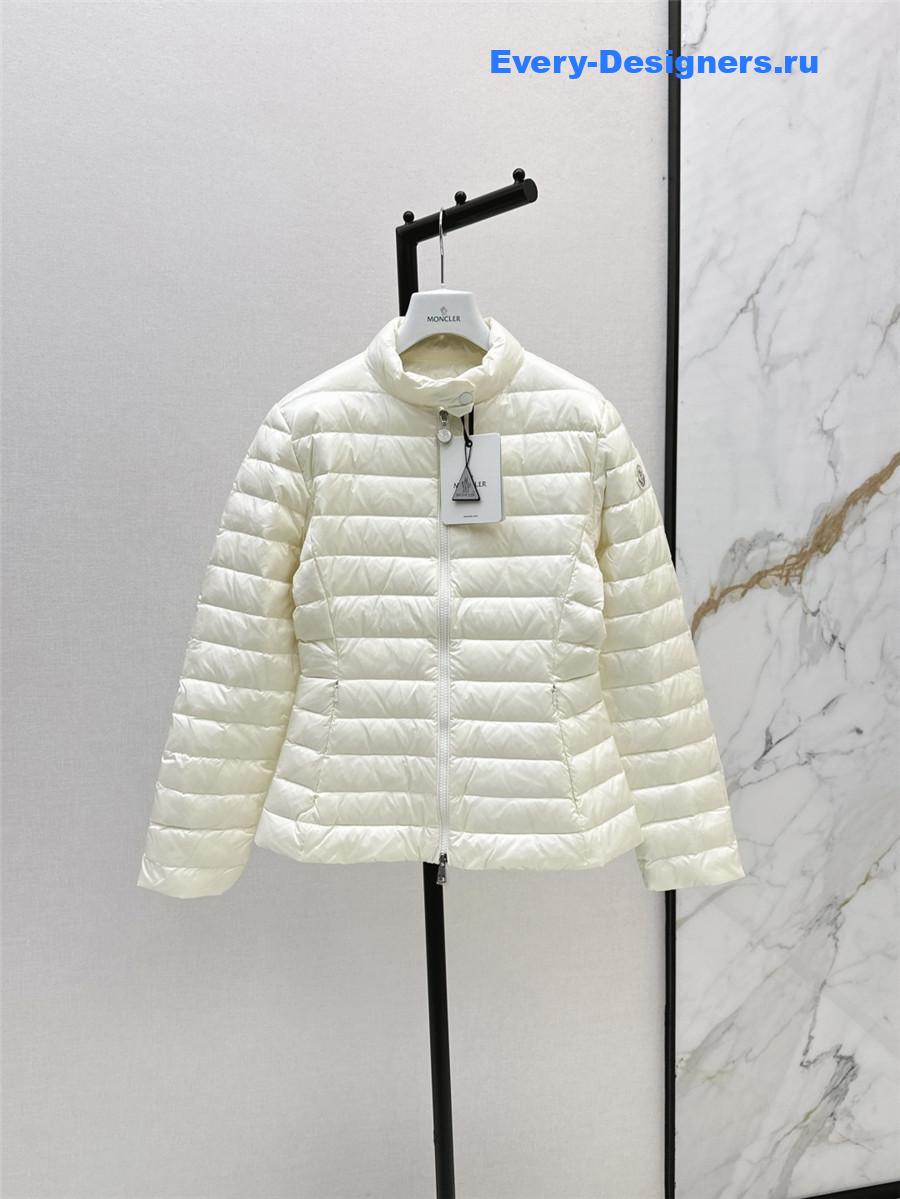 Moncler White Abderos Short Down Jacket