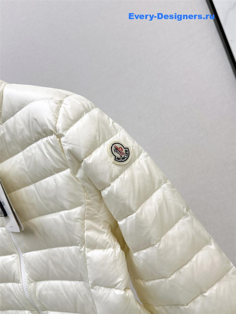 Moncler White Abderos Short Down Jacket