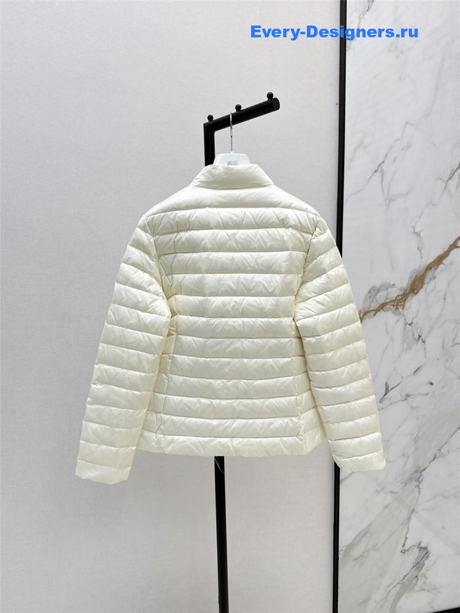 Moncler White Abderos Short Down Jacket