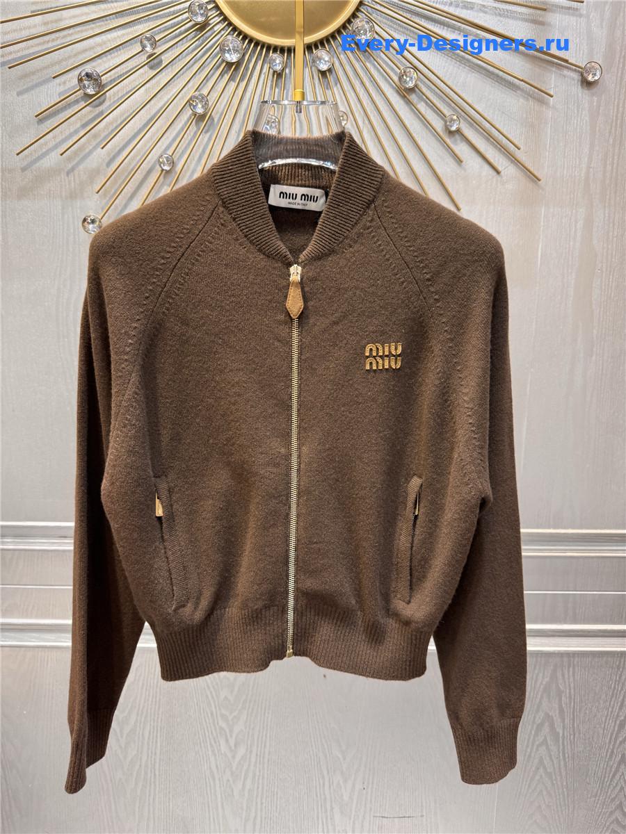 Miu Miu Dark Brown Cashmere Cardigan