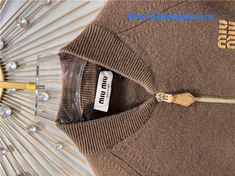 Miu Miu Dark Brown Cashmere Cardigan