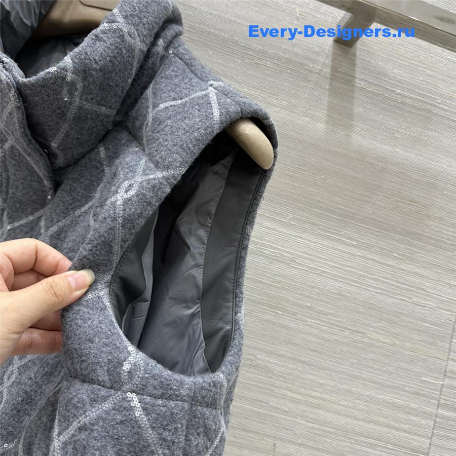 BC Goose Down Wool Vest in Grey