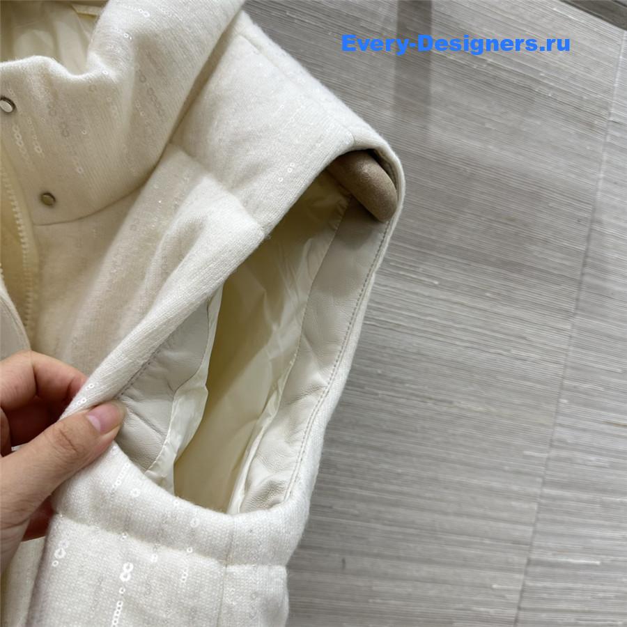 BC Goose Down Wool Vest in White