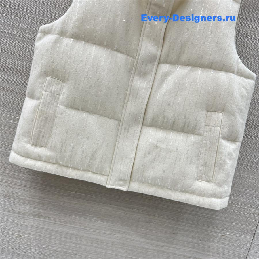 BC Goose Down Wool Vest in White