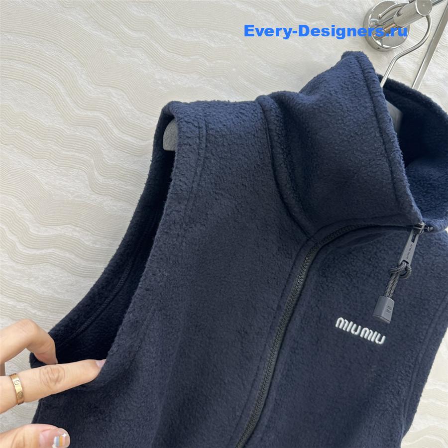 Miu Miu Zip-Up Sherpa Vest