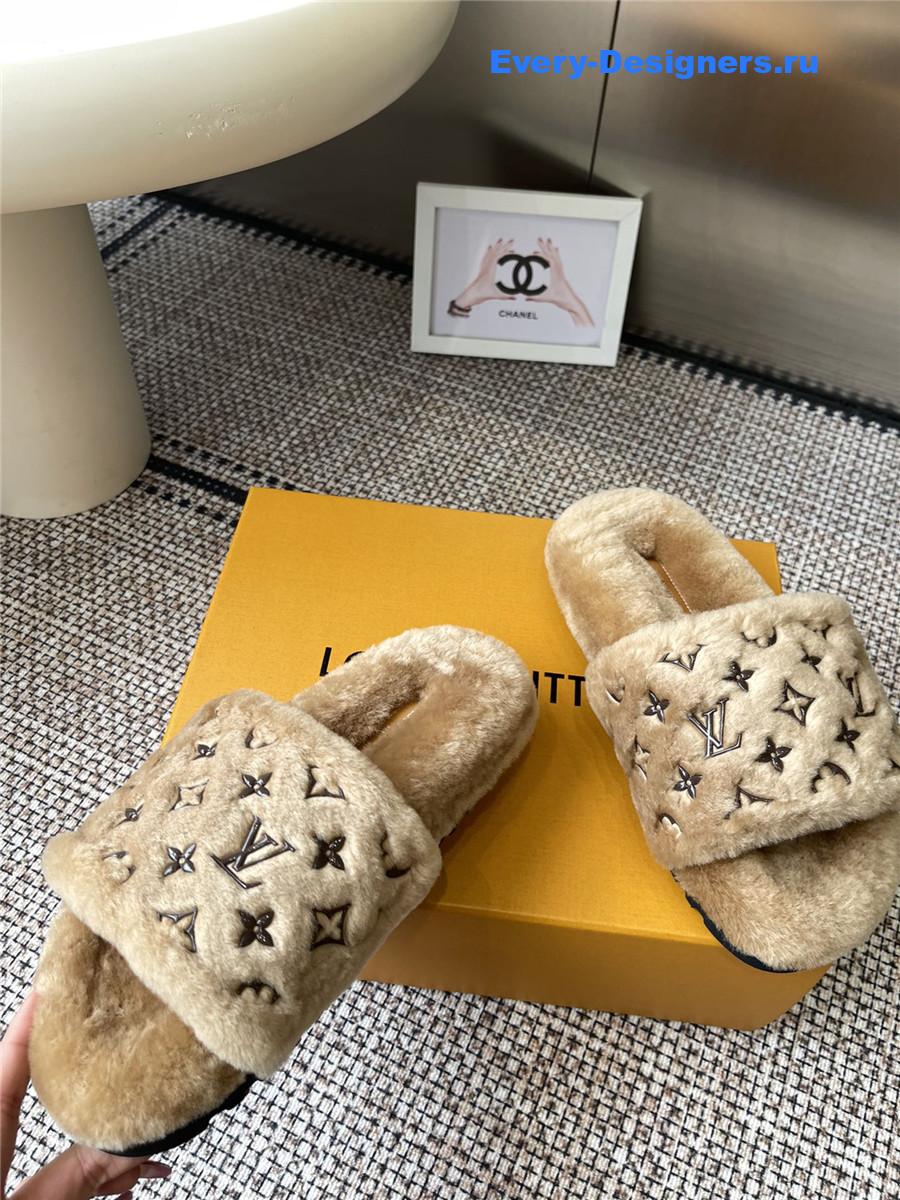 l0vis Vvtt0n brown wool platform slippers