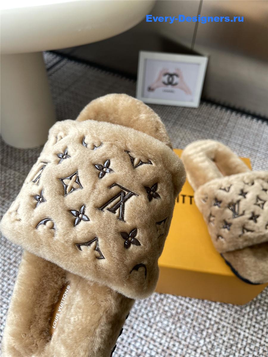 l0vis Vvtt0n brown wool platform slippers