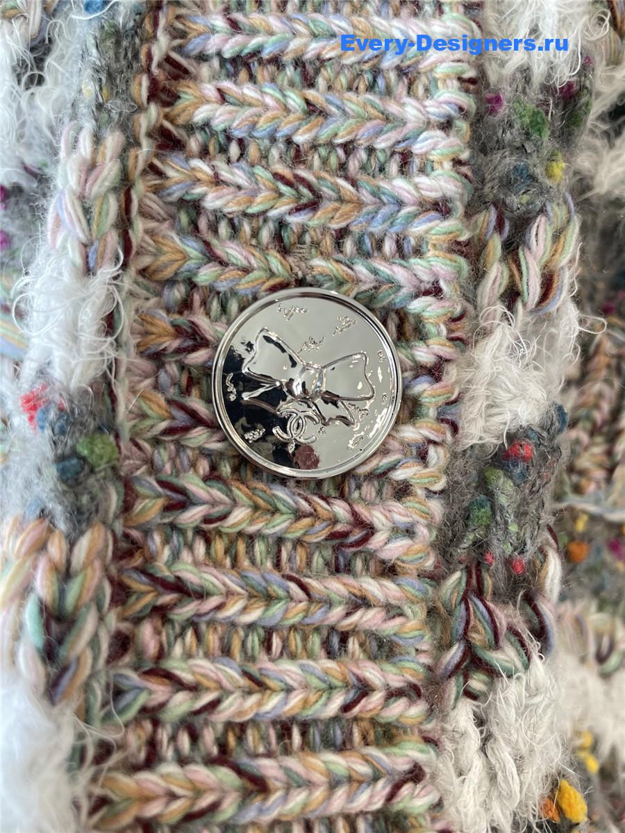 Ch**el light gray wool & cashmere cardigan