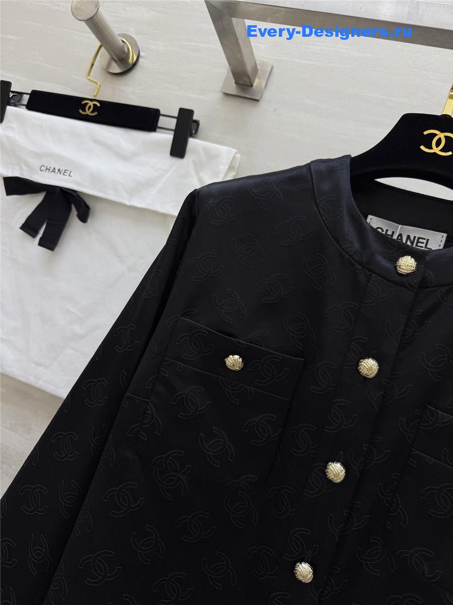 Ch**el black jacquard silk jacket