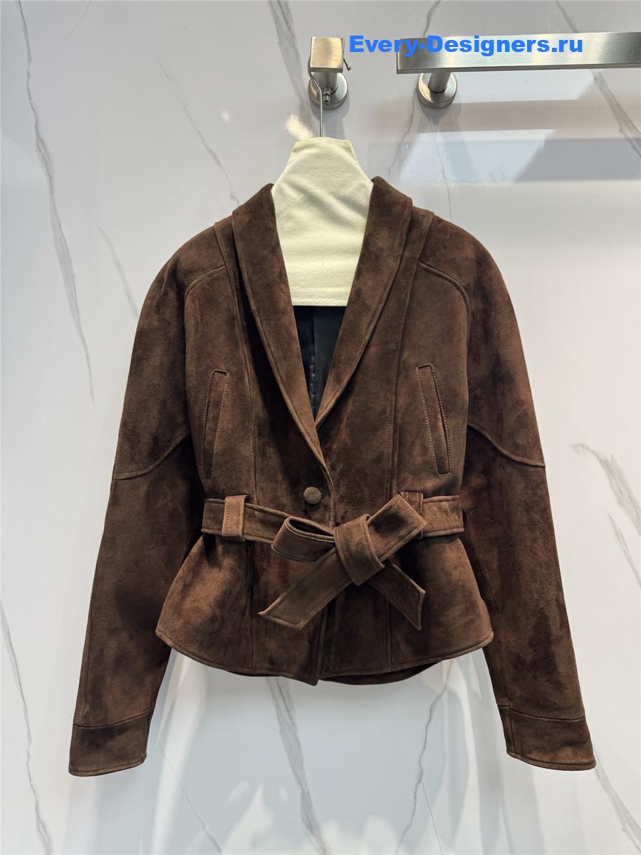 The R0w women’s suede leather jacket