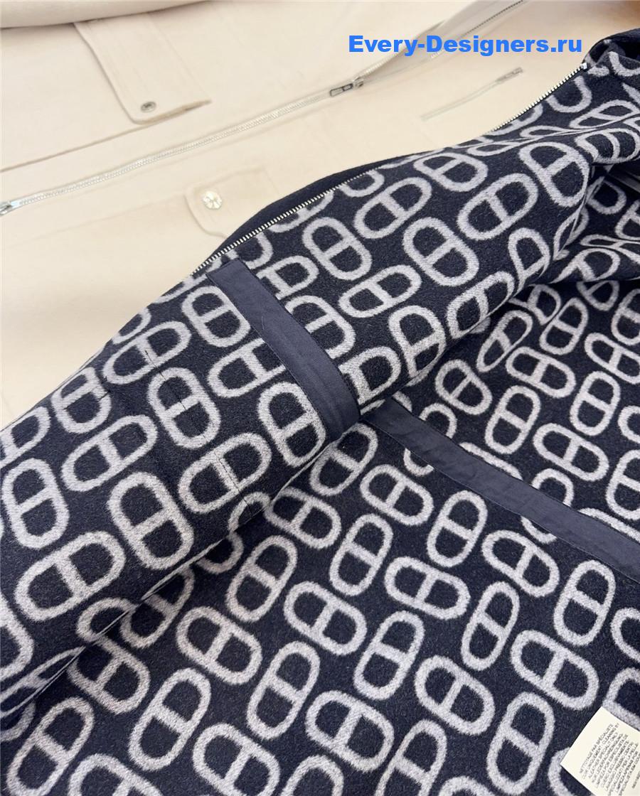 H**me5 dark blue cashmere hooded coat